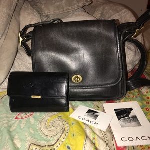 Coach Black Rambler legacy handbag turnlock